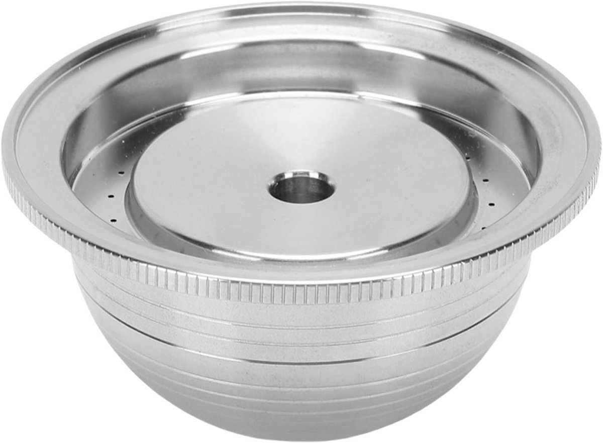 SnelShoppen - Herbruikbare Koffiepad voor Vertuo Plus Machine - Hoogwaardige RVS Koffiepad - Inclusief Borsteltje en 2 Rubber Ringen - 230ml - Duurzaa