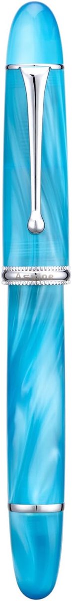 SnelShoppen - Asvine V800 Vulpen - Vacuüm Vulmechanisme met Grote Inktcapaciteit - Nummer 8 Stub Nib 1.1mm - Calligrafie en Tekenen - Luchtblauw