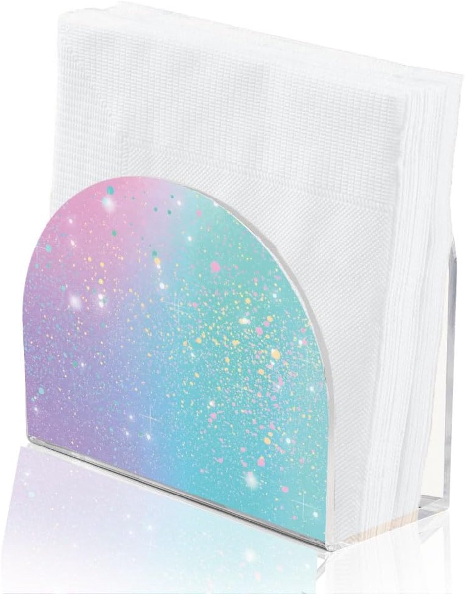 SnelShoppen - Blue en Roze Servettenhouder voor Tafel Acryl Servetdispenser Tafeldecoratie voor Feest, Eten en Bar - Kleurrijke Tissue Papieren Handdo