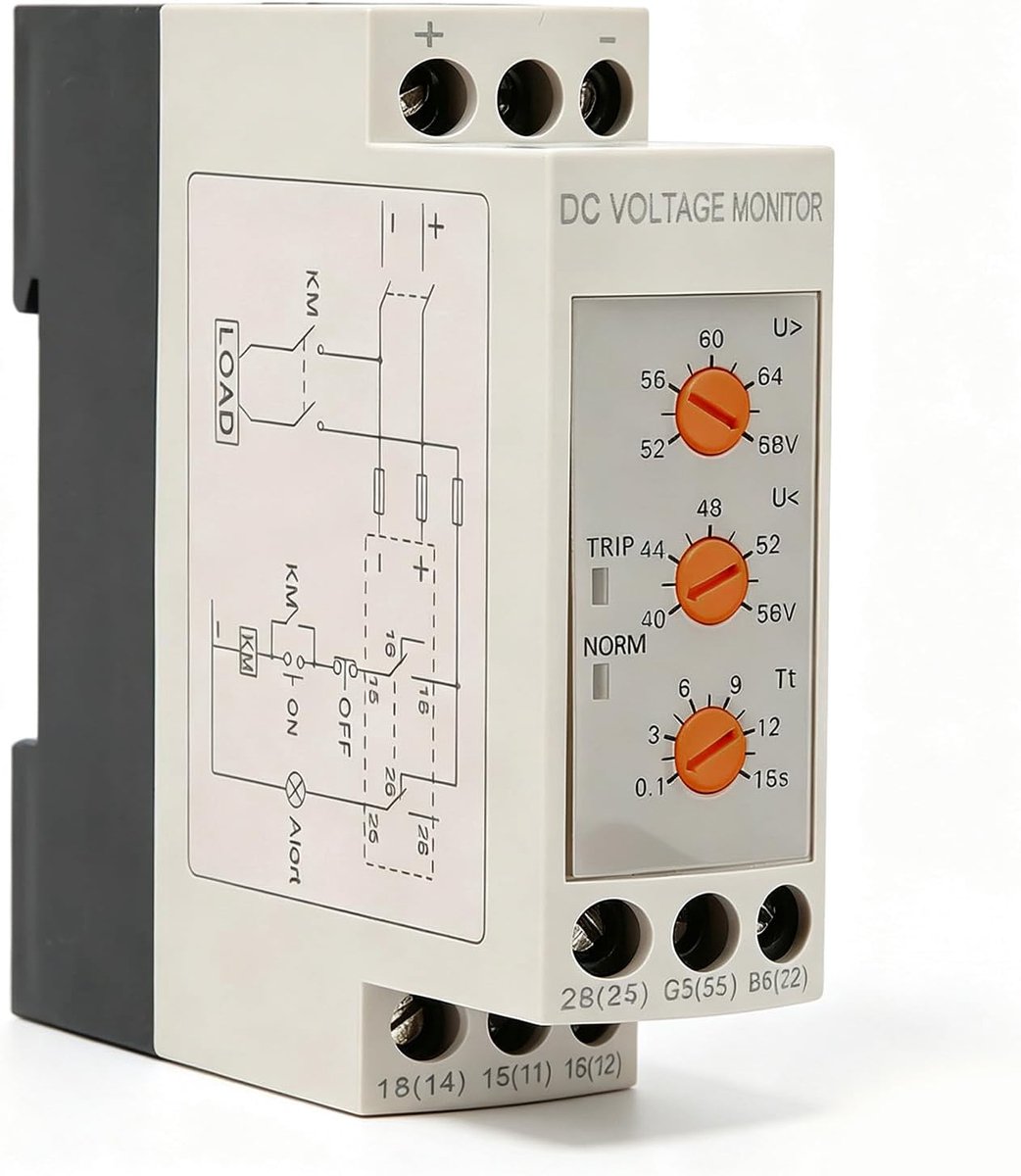 DC 12V/24V/36V/48V Voltage Relay, DVRD Over Voltage & Under Voltage Protections Relay Protectors Monitor Relay Rail - ShopVlot
