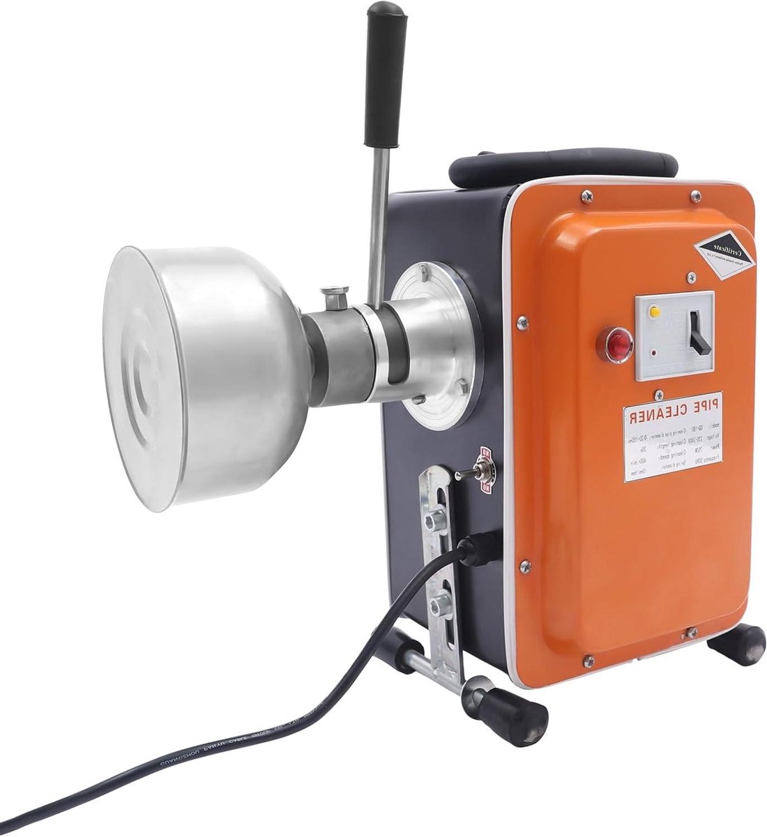 Pijpreinigingsmachine - Afvoerreiniger Rioolreiniger - Verstopte Leidingen Ontstoppen - 750W Puur Koperen Motor - 20 meter - Oranje