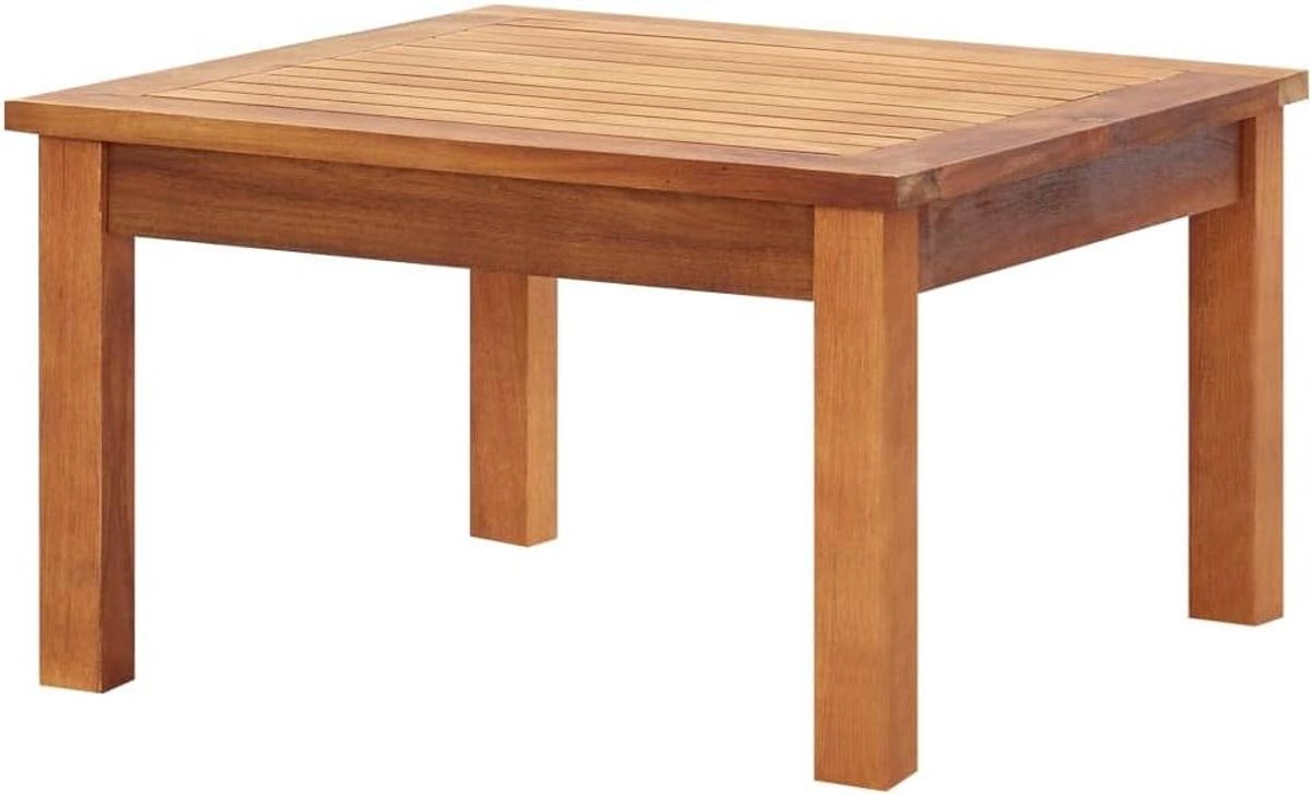 Tuinsalontafel Acaciahout - Buitentafel Hout - Buiten Zitten - Robuuste Lattenplaat - 60 x 60 x 36 cm - Bruin
