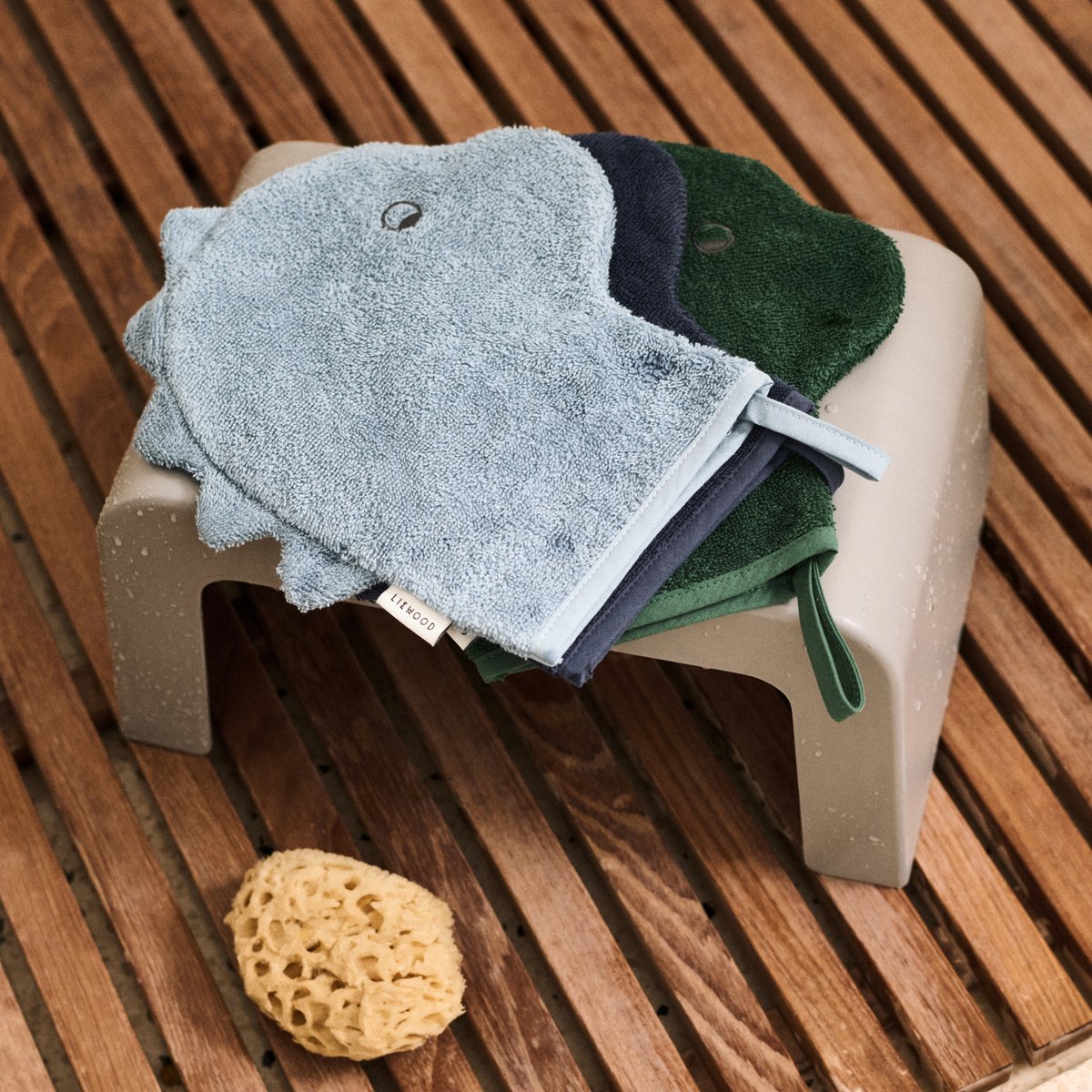 Liewood Sylvester Washand - 3 Stuks - Beach Blue Mix