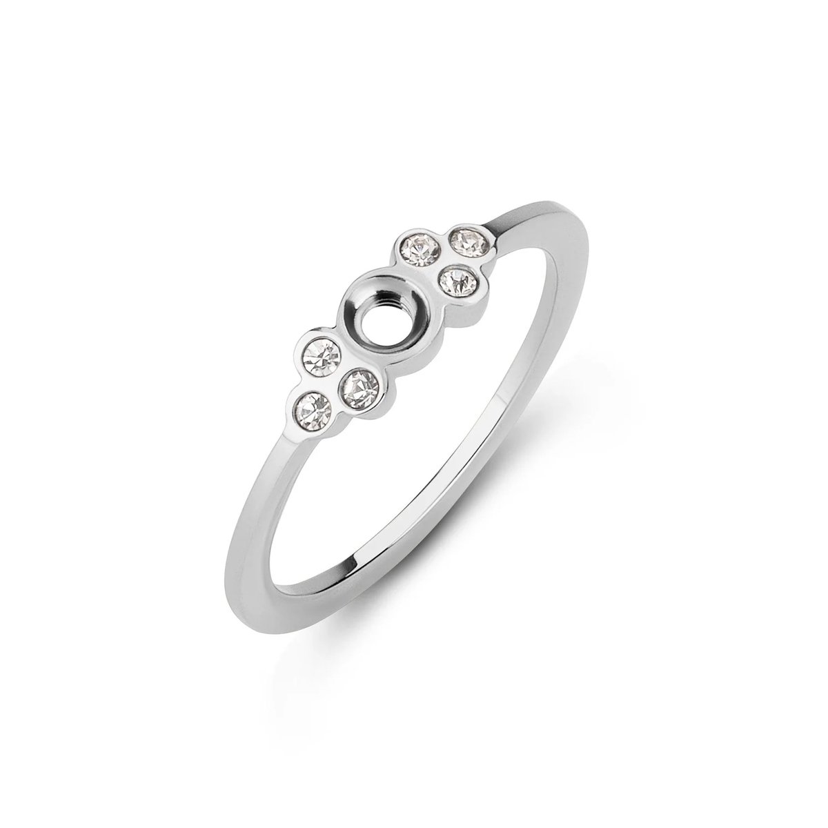 Melano edelstaal thera crystal Zilverkleurig ring maat 56