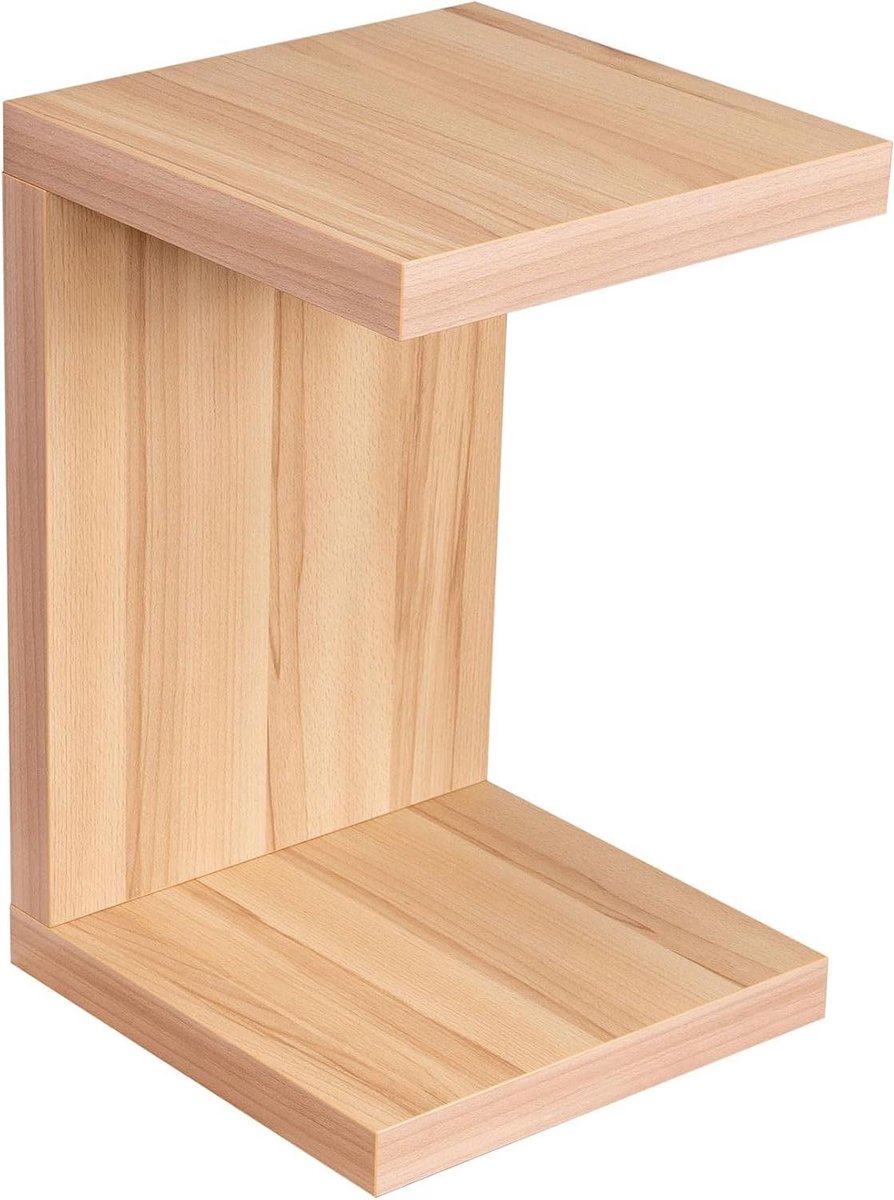 Bijzettafel Coco - Houten salontafel - Woonkamer decoratie - Vast verlijmd - 32 x 32 x 50 cm - Kernbeuken