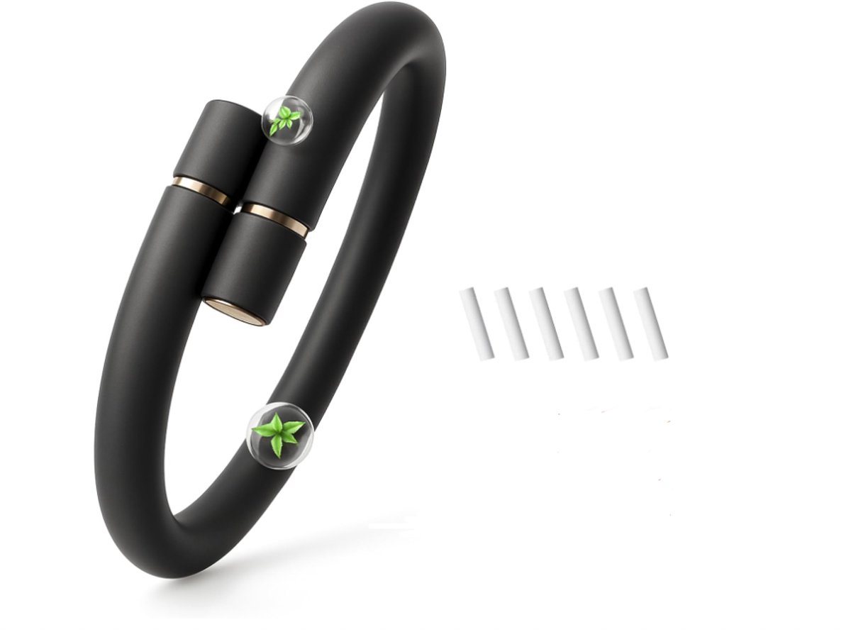 Polsband met essentiële oliën – 180 dagen natuurlijke rust met citroengras – herbruikbare polsband voor volwassenen en kinderen – met 6 navullingen.L