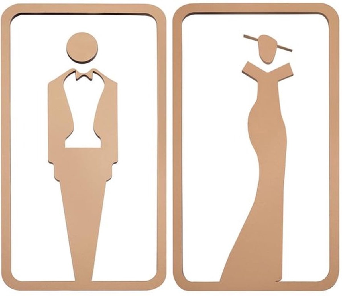 stuks toiletdeurbord Toiletidentificatieborden voor vrouwen en mannen Toiletbord voor mannen en vrouwen zonder boren Zelfklevende muurstickers Symbool voor bedrijf en restaurant, goud