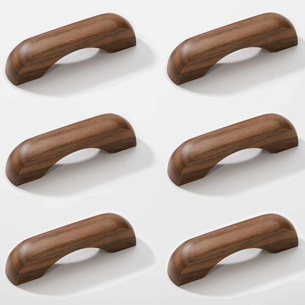 Houten Keuken Kast Handgrepen Set van 6, 64mm Gatafstand, Duurzaam en Stijlvol voor Keukenkasten en Lades