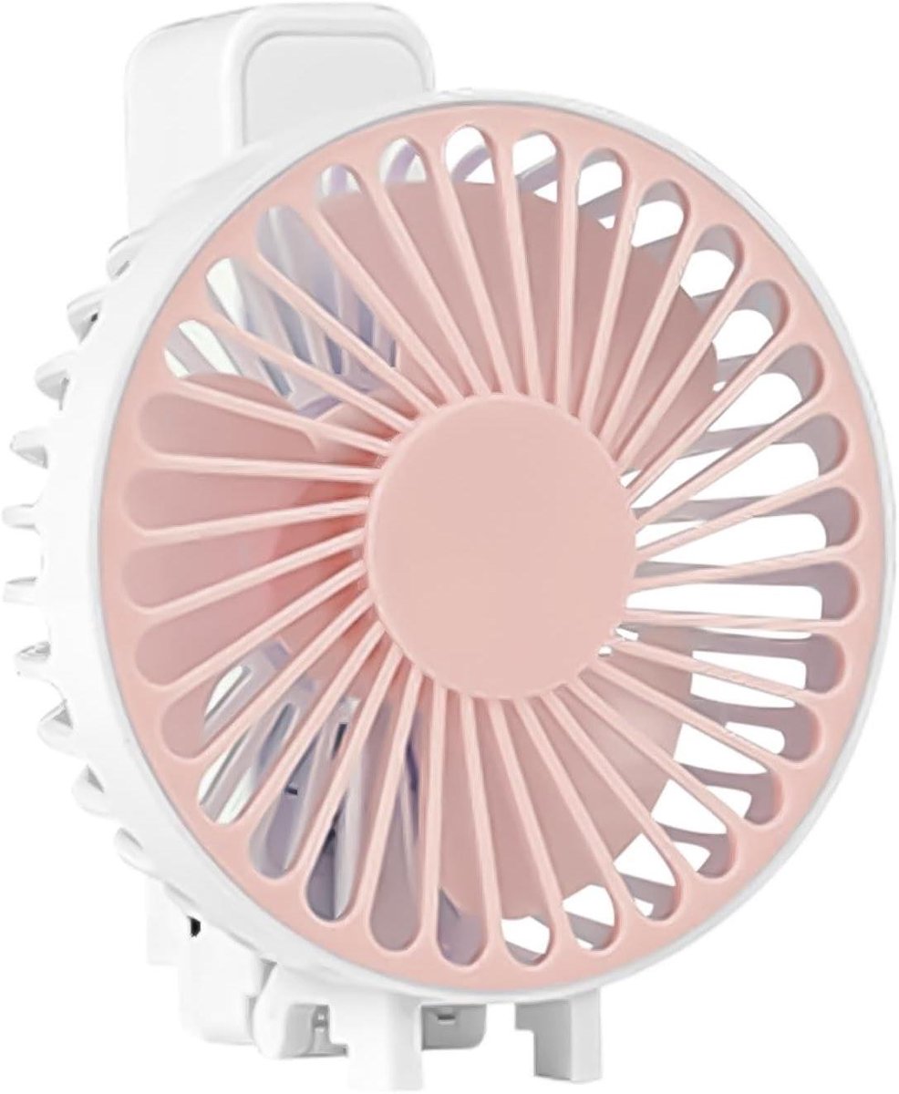 Handventilator - Persoonlijke ventilator - Koelte onderweg - 180 graden opvouwbaar - 3.5x9.3x3.5 cm - Roze