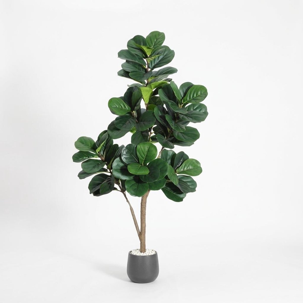 150cm Kunst vijgenbladboom - natuurgetrouwe kunst Ficus Lyrata met plantenpot - staande kunstplanten voor binnen decoratie thuis kantoor woonkamer - cadeau voor huisvesting