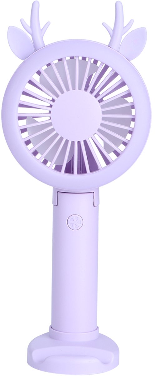 Opvouwbare handventilator / mini-tafelventilator (USB-oplaadbaar) voor reizen en kantoor – Paars
