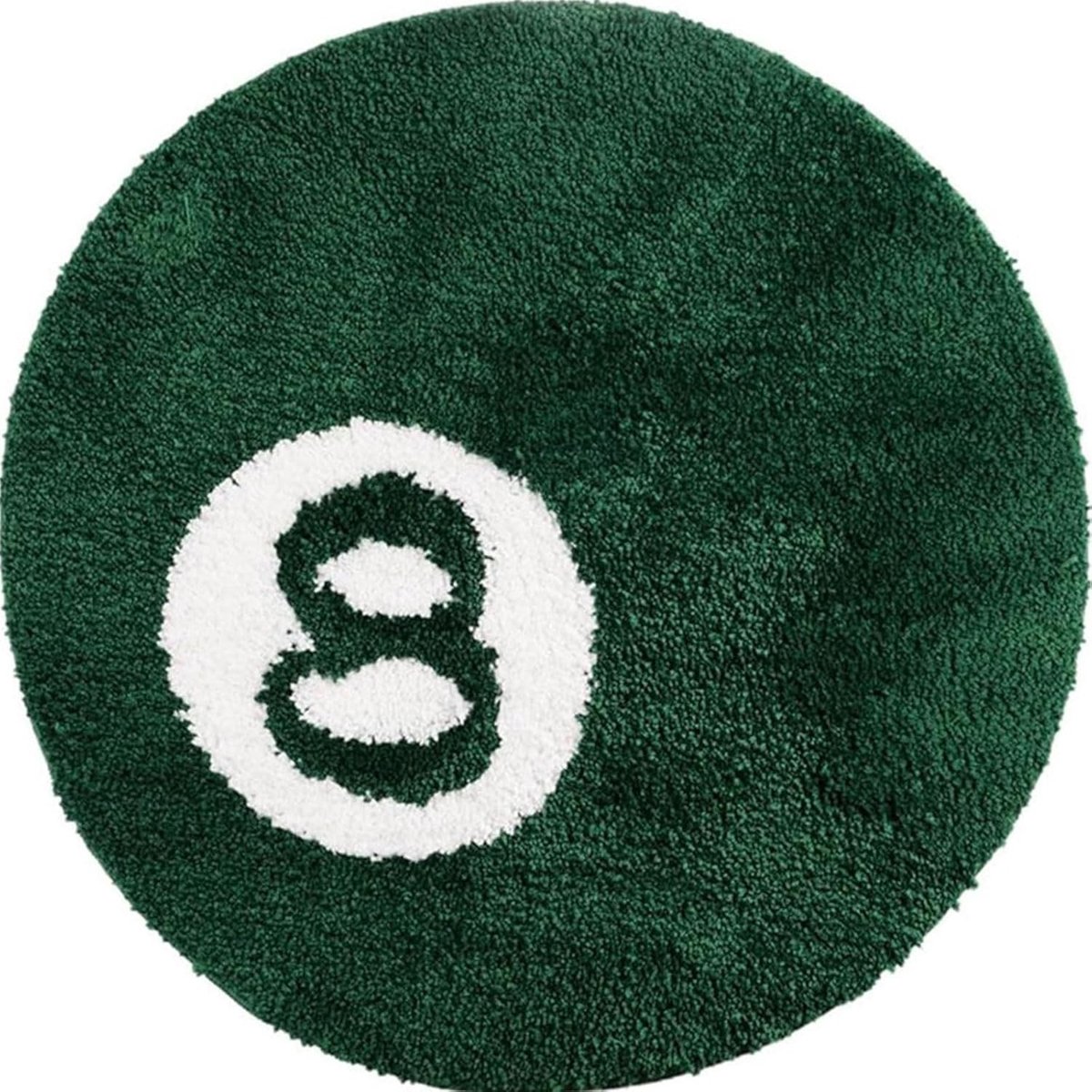 Non-slip badmat met 8-ball design, 60 x 60 cm, waterabsorberend en ultra zacht microvezel, ideaal voor badkamerdecoratie en accessoires in Y2K stijl