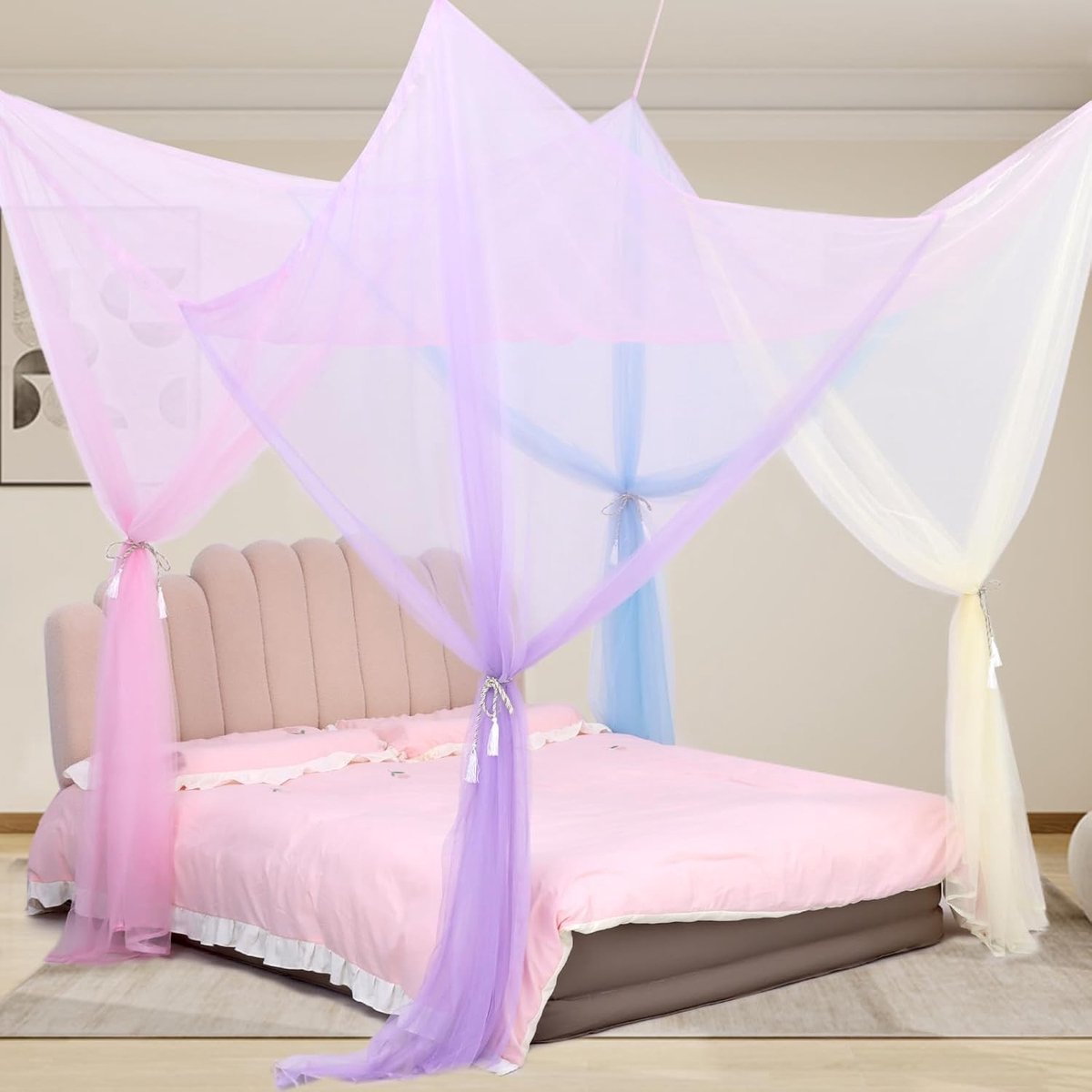 Bed Mosquito Net - Zwart Hangnet voor Tweepersoonsbed - Ideaal voor Kinderen en Volwassenen, Bescherming tegen Insecten en Muggenspray