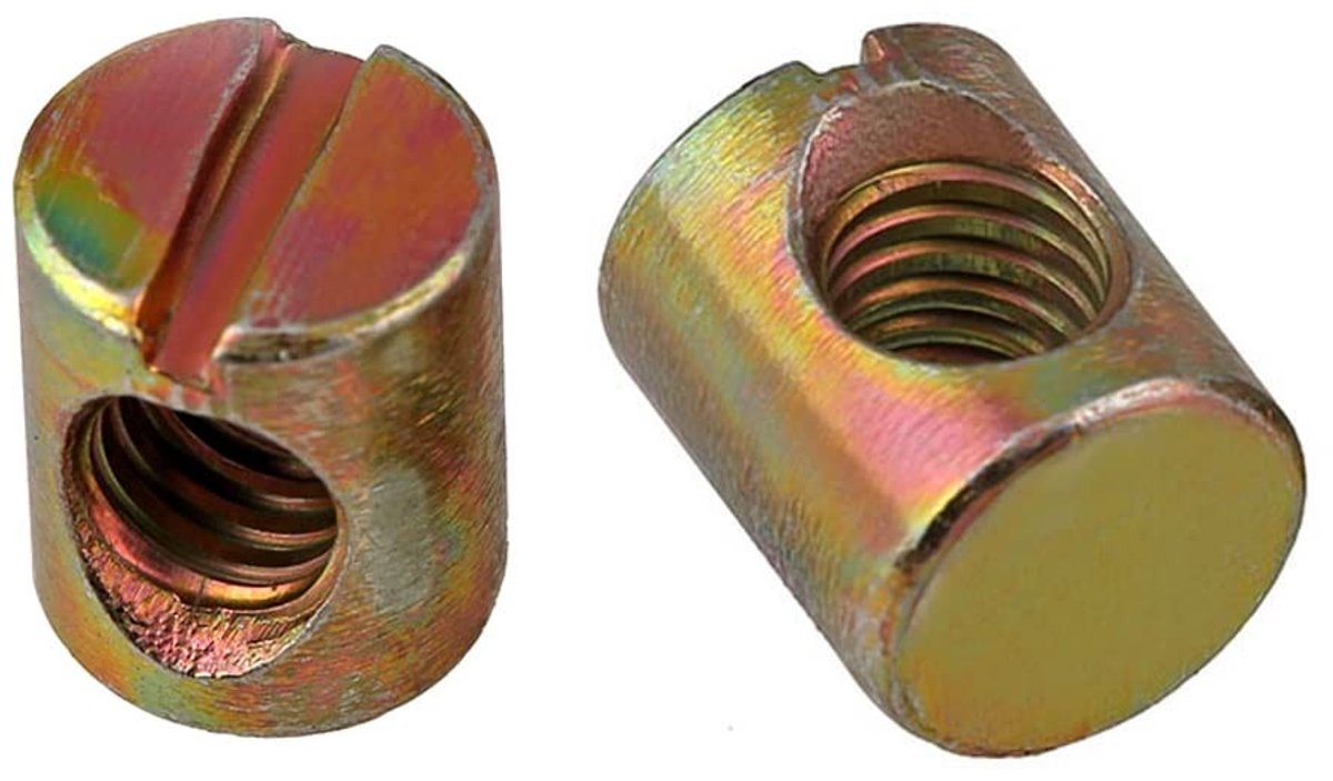 Set van 10 M8x17mm Ton Nuts - Slotted Moeren voor Meubels, Bedden en Stoelen