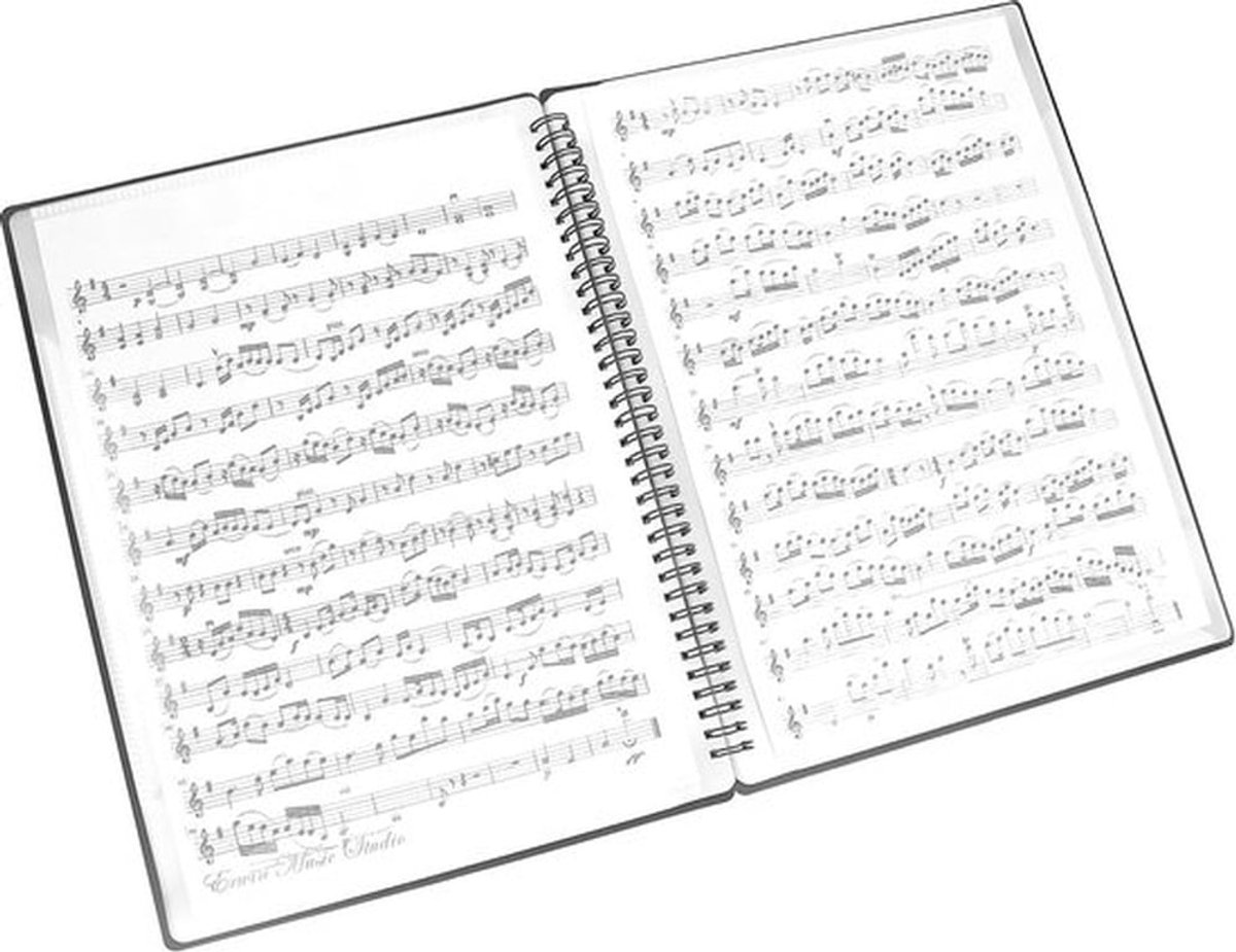 ® A4-formaat muziekmap koormap - 30 pagina's 60 vakken - zwart