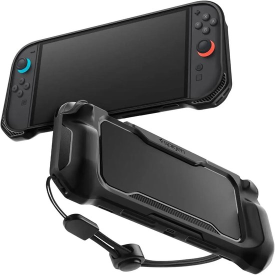 Étui Spigen Rugged Armor Nintendo en polyuréthane thermoplastique (TPU) Zwart