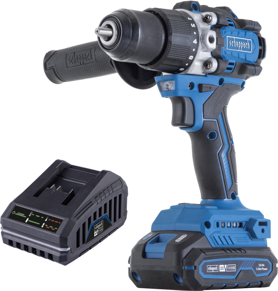 Scheppach Accu klopboormachine 20V BC-CD70SC-X - Set S - 70 Nm - tot 27000 bpm - Inclusief 2Ah accu en 2,4A lader