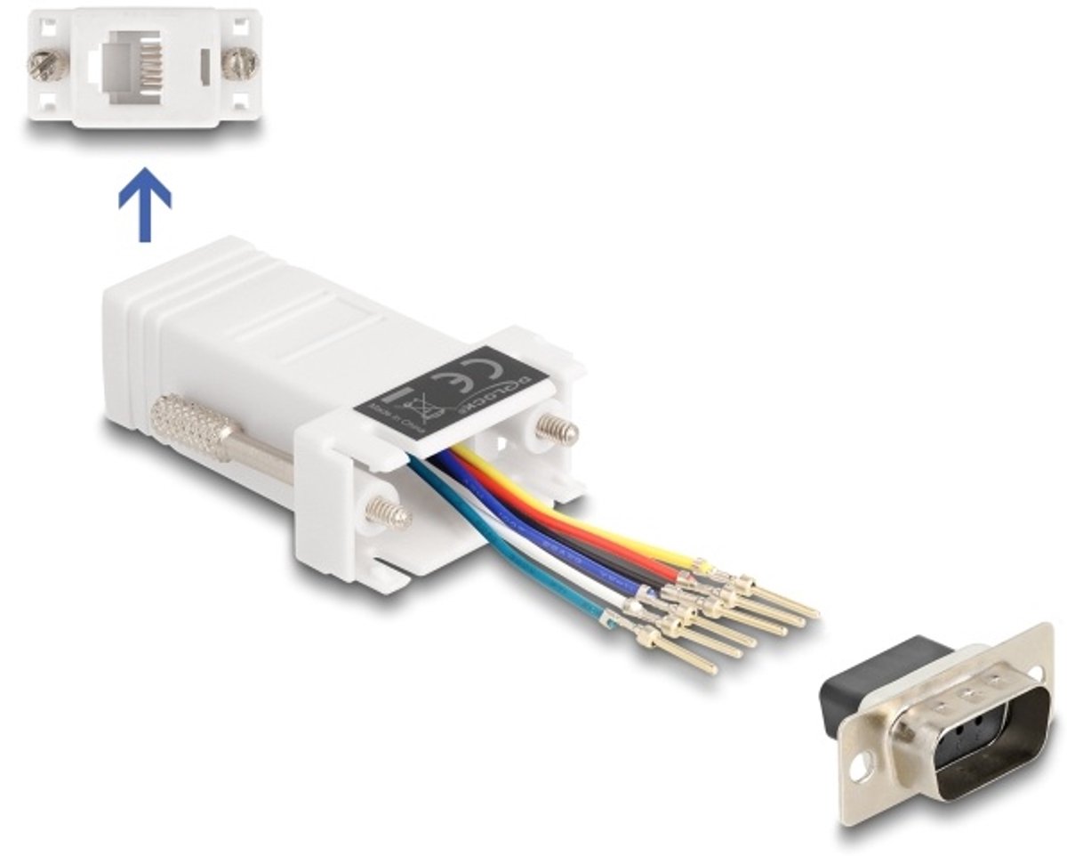 Delock D-Sub 9 pin male to RJ12 female Assembly Kit white