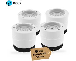 KOJY Wasmachine Trillingsdempers - Verhoger - 8 Stuks - Stapelbaar - Zwart/Wit - voor Wasmachine en Wasdroger