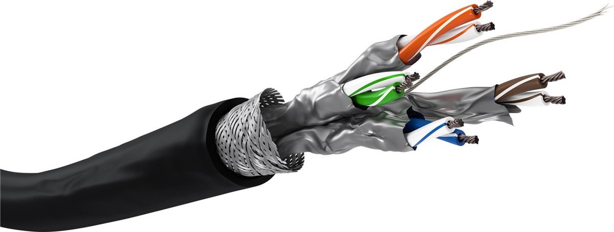 Goobay CAT 6 S/FTP 100m netwerkkabel Cat6 S/FTP (S-STP) Zwart