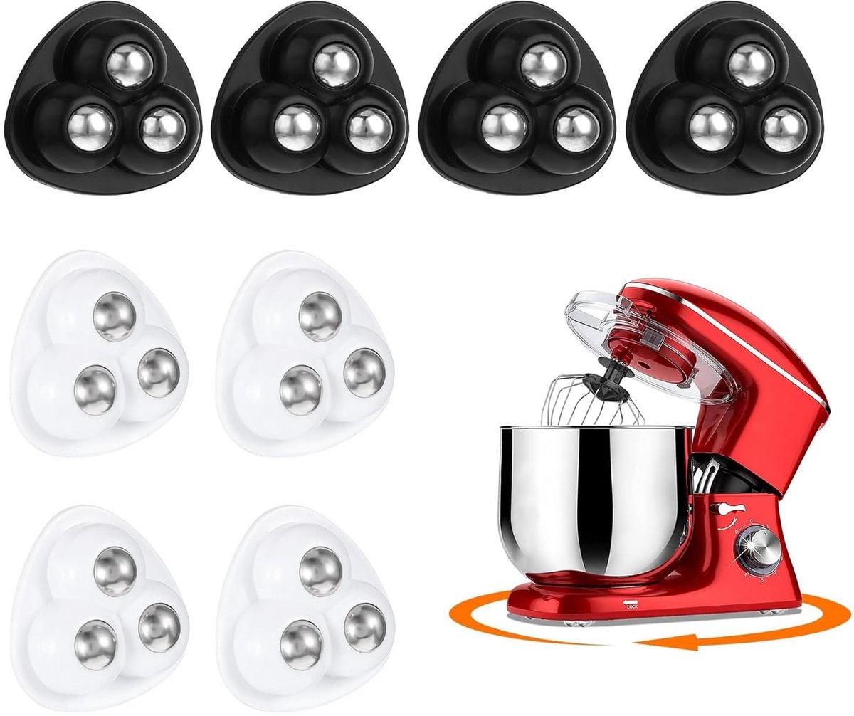 Set van 8 Zelfklevende Mini Wielen, Universele Rollen met 360° Rotatie voor Meubels, Opbergdozen en Afvalbakken