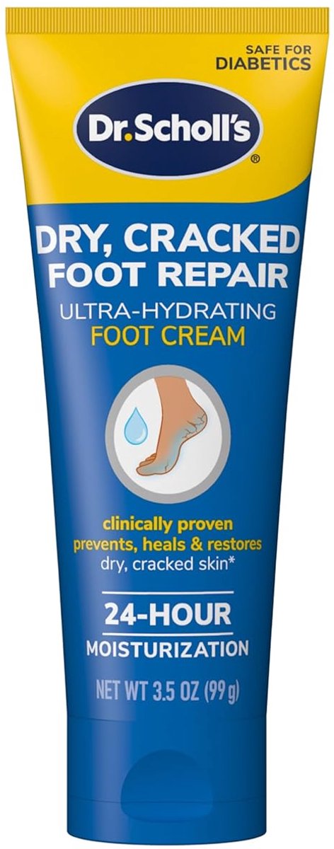 Dr. Scholl's Voetcrème voor Droge & Gebarsten Voeten 99 g – 25% Ureum – Intens Hydraterend
