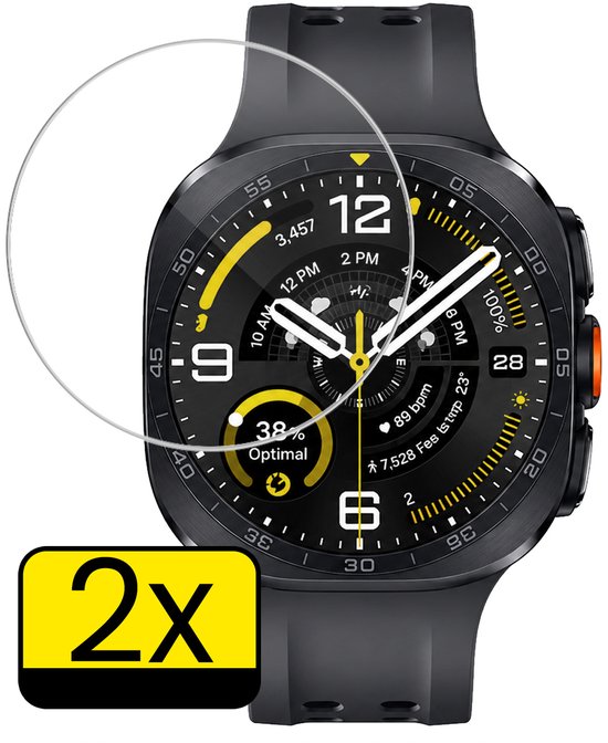 Grijze smartwatch met geperforeerde band, met een transparante cirkel erop.