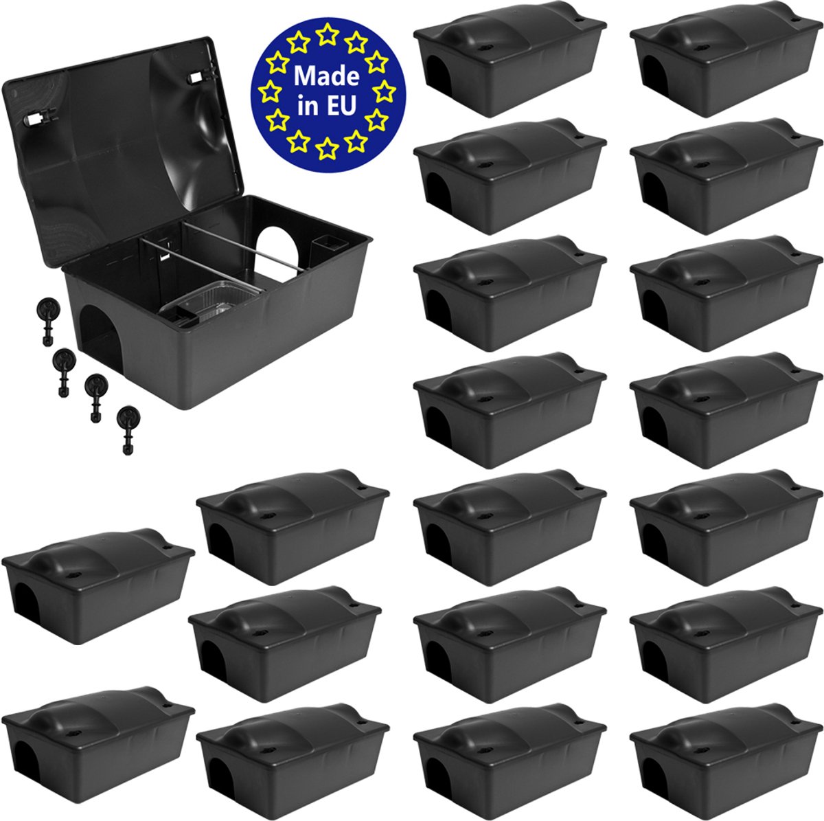 20x Bait Station Rat Set Bait Box Tuin Muizenval Muizen Rat Bait Box Rat Bait Station Rat Trap Kinderen Huisdier Veilige Bait Box Gift Petigi