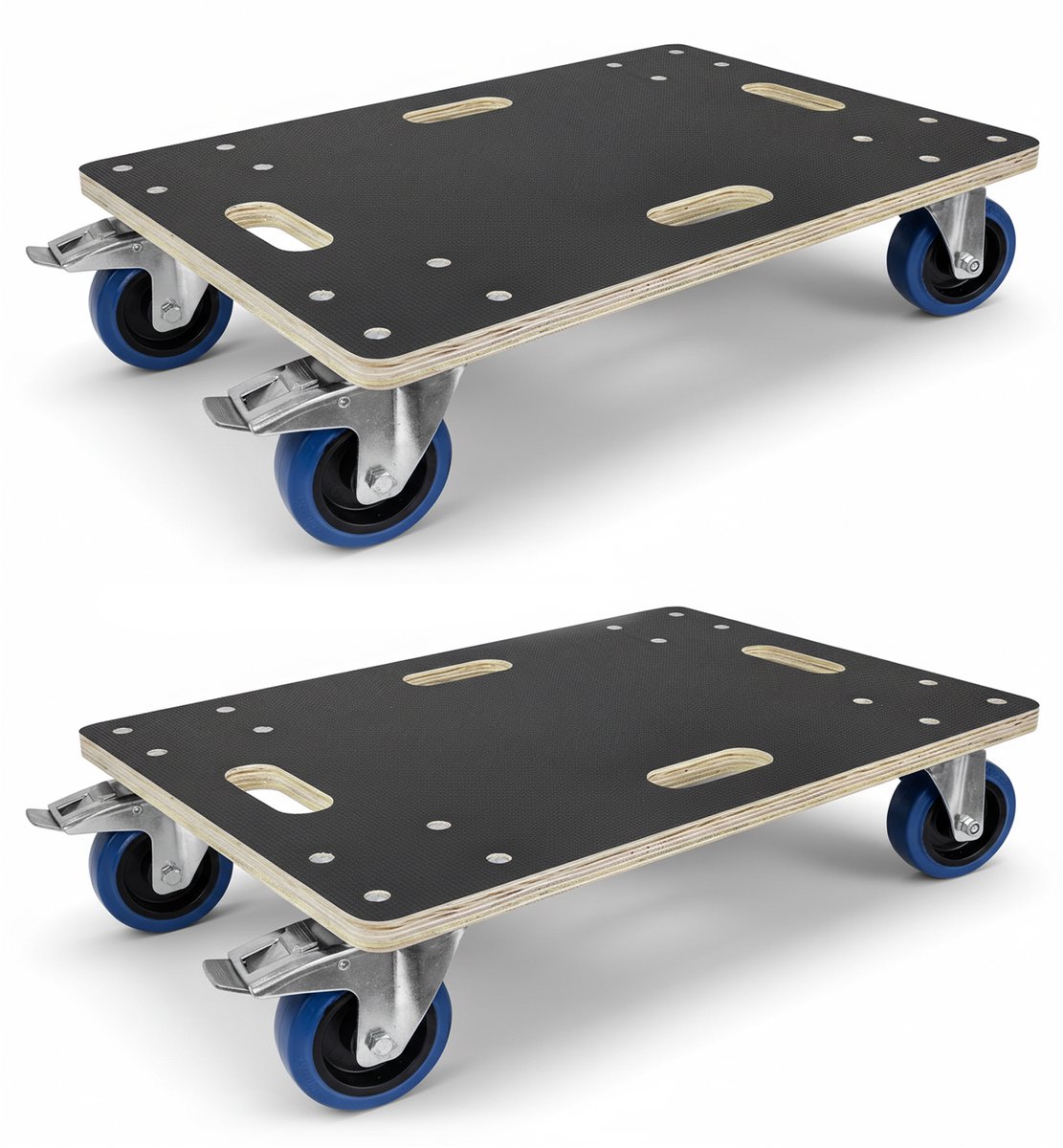 Trucky 2-delige set: 40 x 60 cm verhuisplateau – Meubelverplaatser met 800 kg draagvermogen, 4 wielen en 2 remmen – Transportkar / rolplateau voor meubeltransport