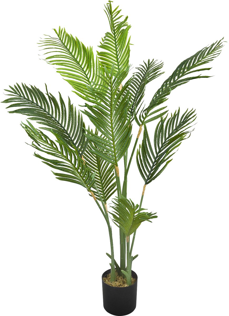 Grote kunstpalm, realistische plastic plant, arecapalm, 160 cm hoog, balkondecoratie, Decovego