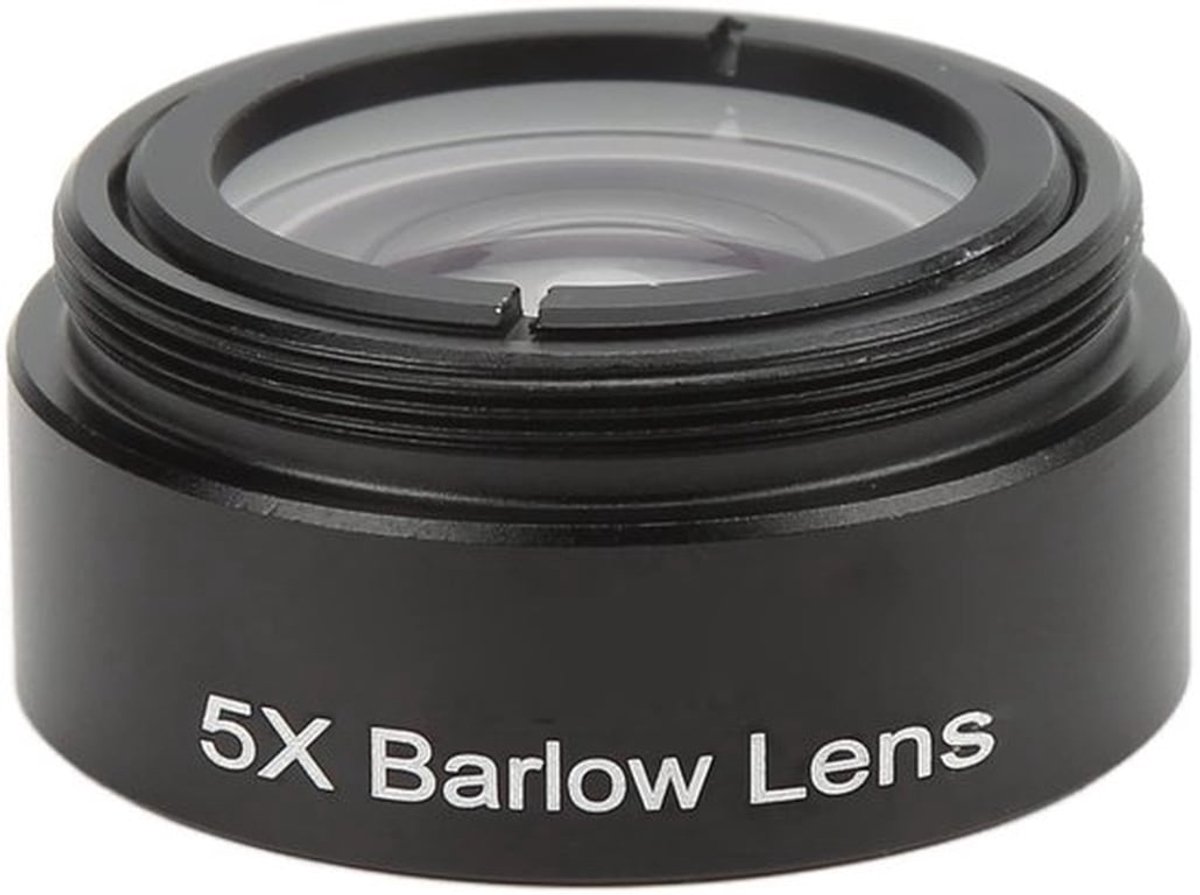 5X Barlow Lens 1.25 Inch Multi-gelaagd Aluminium Legering Optisch Glas Oculairs Stereo Microscoop Vergroting Lens met M28.6 Draad voor Astronomische Observatie