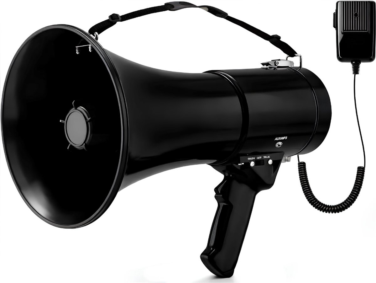Ploutos® Megafoon - Megafoons - Megafoon Oplaadbaar - Zwart - 25cm x 25cm x 36cm