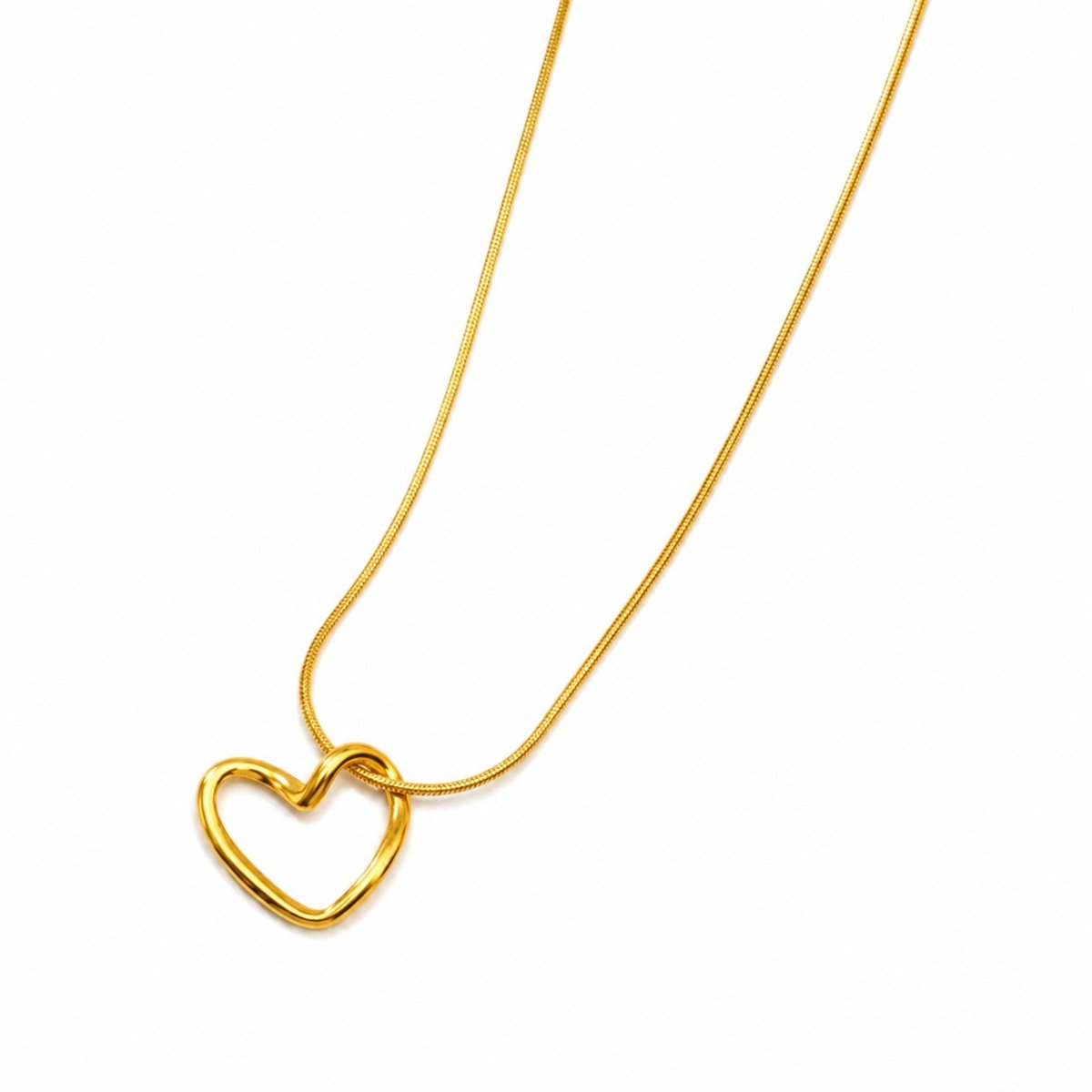 Ketting Meisje- Ketting Tiener- Meisjesketting Hartje- Roestvrij Staal- Goudkleurige ketting meisje- Goudkleurig Hartje- Ketting met hart- Kind- LiLaLove