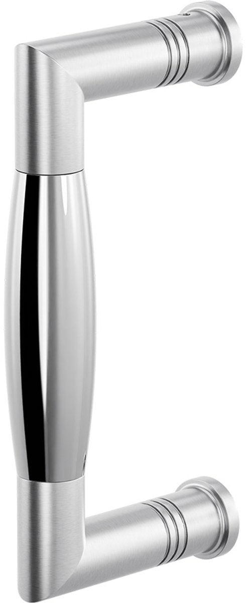 Deurgreep - RVS geborsteld - RVS - GPF - Binnendeur - GPF4948.09A Ika RVS geborsteld/RVS gepolijst haaks 130x60/114mm