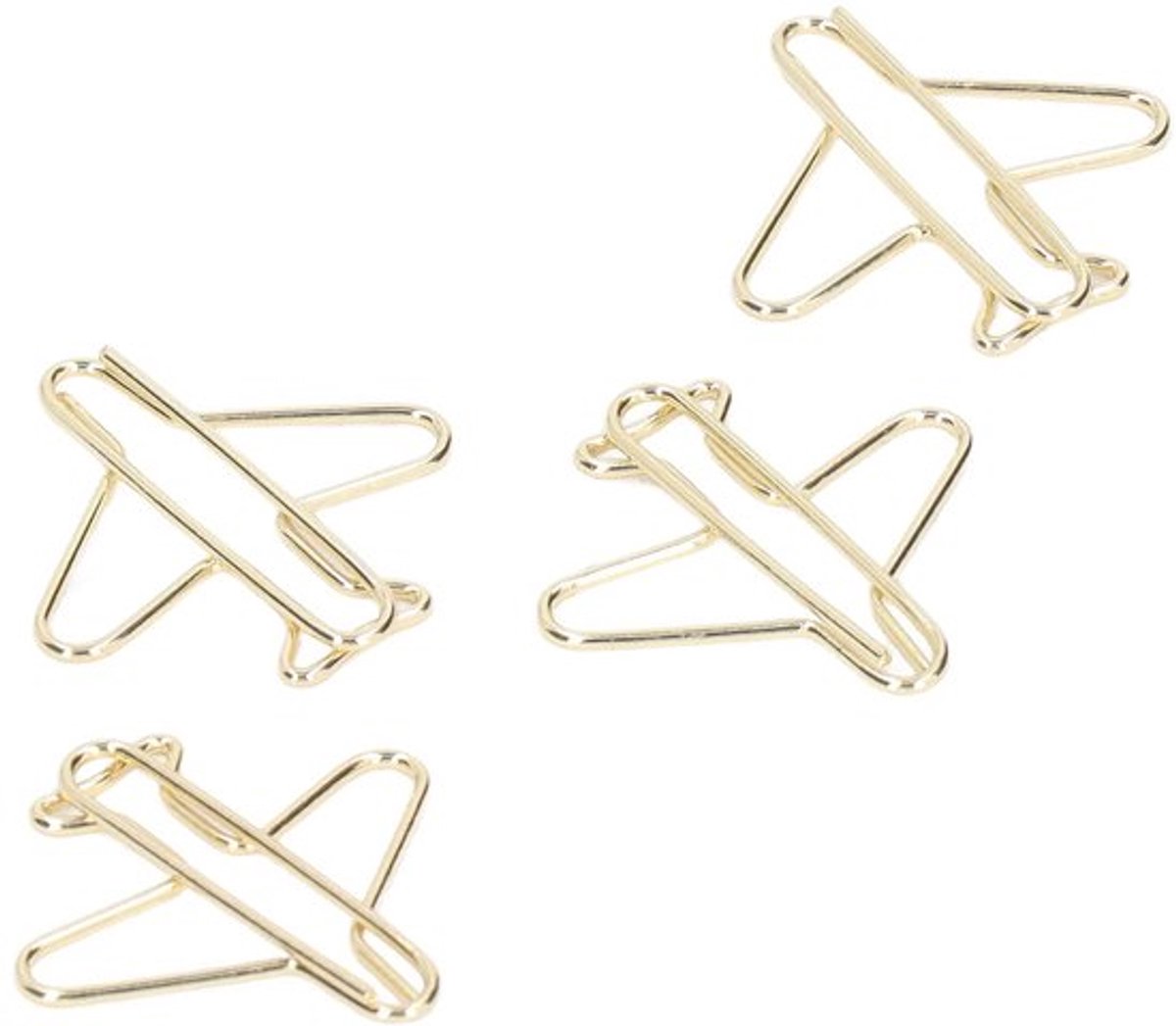 100Pcs Paperclip Metalen Vliegtuig Galvaniseren Goud Paperclip Met Clear Doos Voor Kantoor Thuis Schoolbenodigdheden Aanwezig