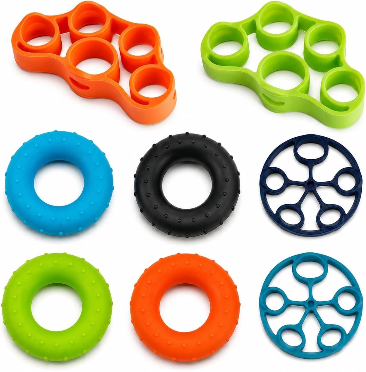 8-delige Handtrainer Set voor Verbetering van Greepkracht, Handkracht en Onderarmtraining, Ideaal voor Fitness en Klimmen