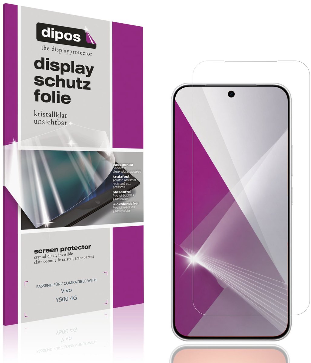 dipos – 4x Beschermfolie geschikt voor Vivo Y500 4G | Krasbestendige & heldere Screenprotector Ultra-Thin