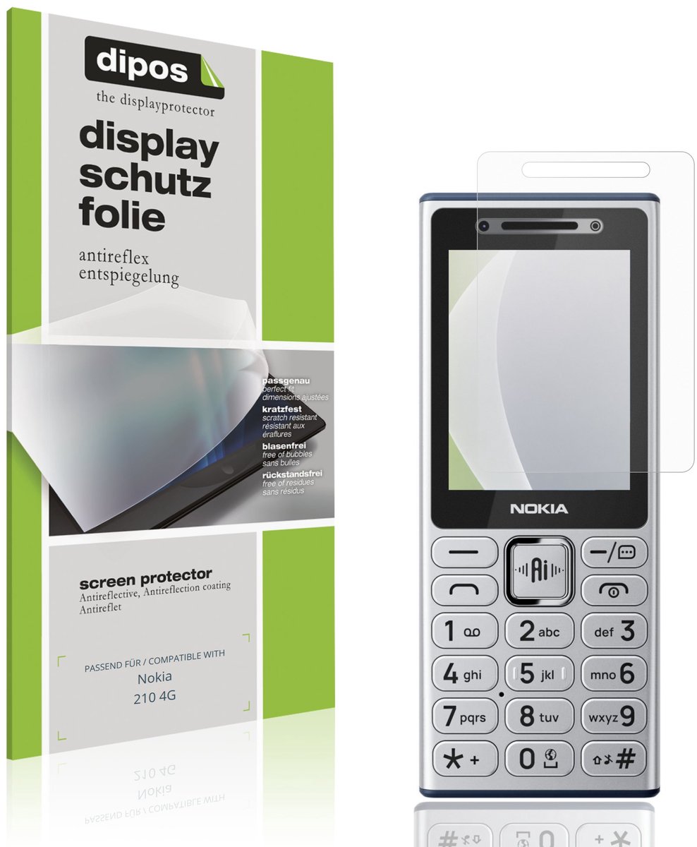 dipos – 4x Matte Beschermfolie geschikt voor Nokia 210 4G | Krasbestendige & antireflecterende Screenprotector Ultra-Thin