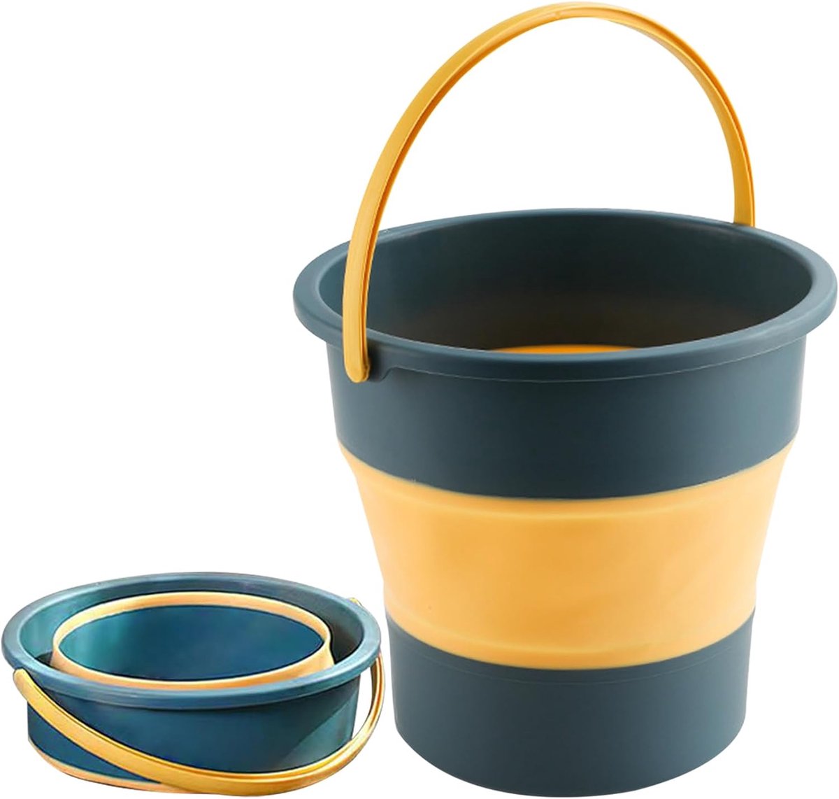 Emmer - opvouwbare wasbak - Schoonmaak emmer - Bouwemmer - Opvouwbare Siliconen Emmer - Draagbaar & Ruimtebesparend - Voor Schoonmaken, Kamperen, Vissen & Tuinieren - 34x29.5x23cm
