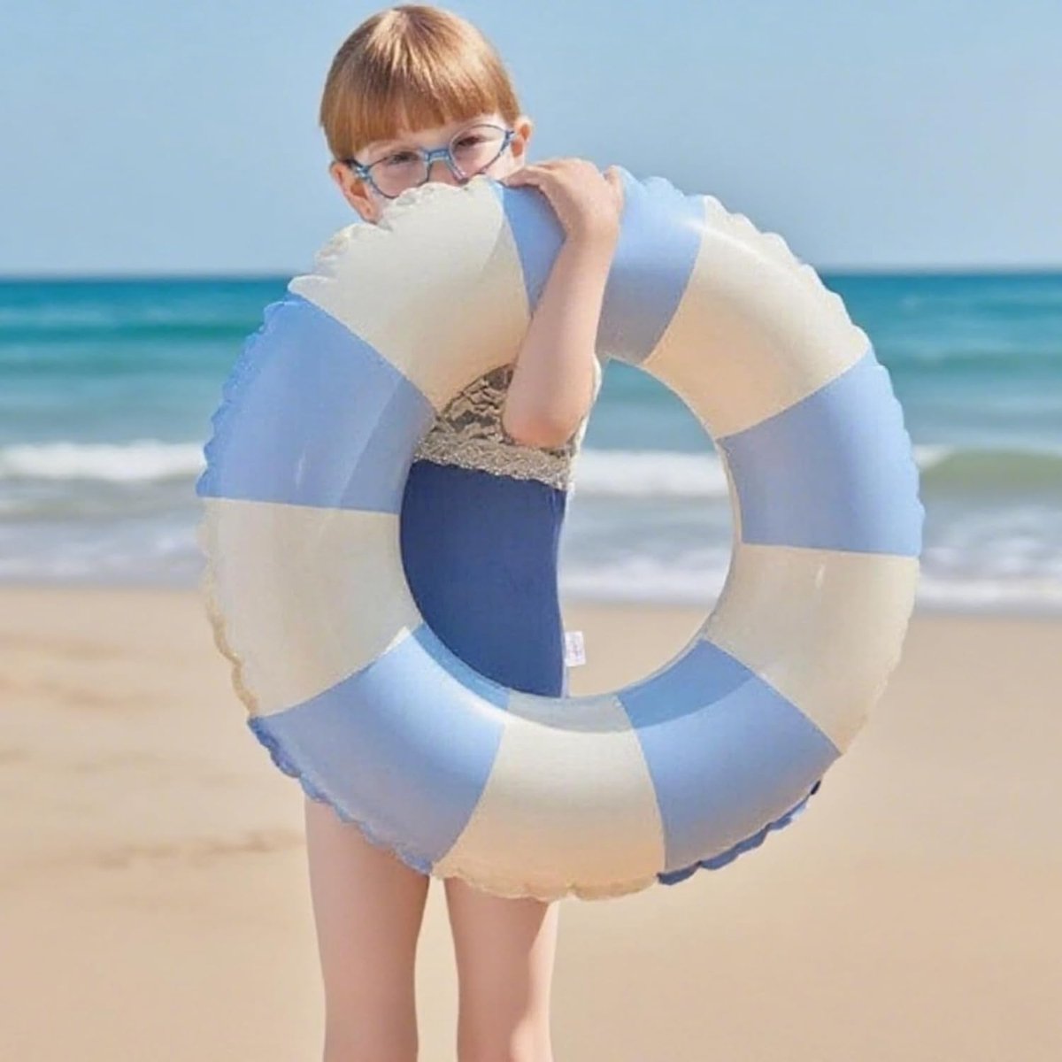 LISM-Kinderzwembadband, geschikt voor kinderen van 5-10 jaar, opblaasbare zwemband met een binnendiameter van 28 cm (11 inch), opblaasbare zwemband voor op het strand, geschikt voor kinderen en volwassenen - geel