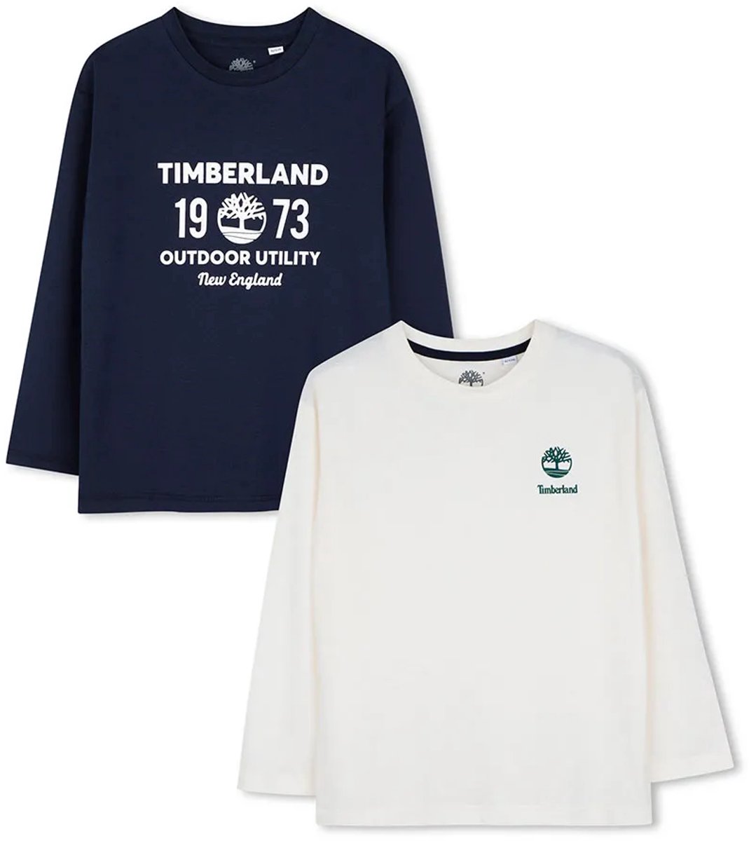 Timberland T61047 T-shirt Met Lange Mouwen 2 Eenheden 14 Years Jongen Blauw