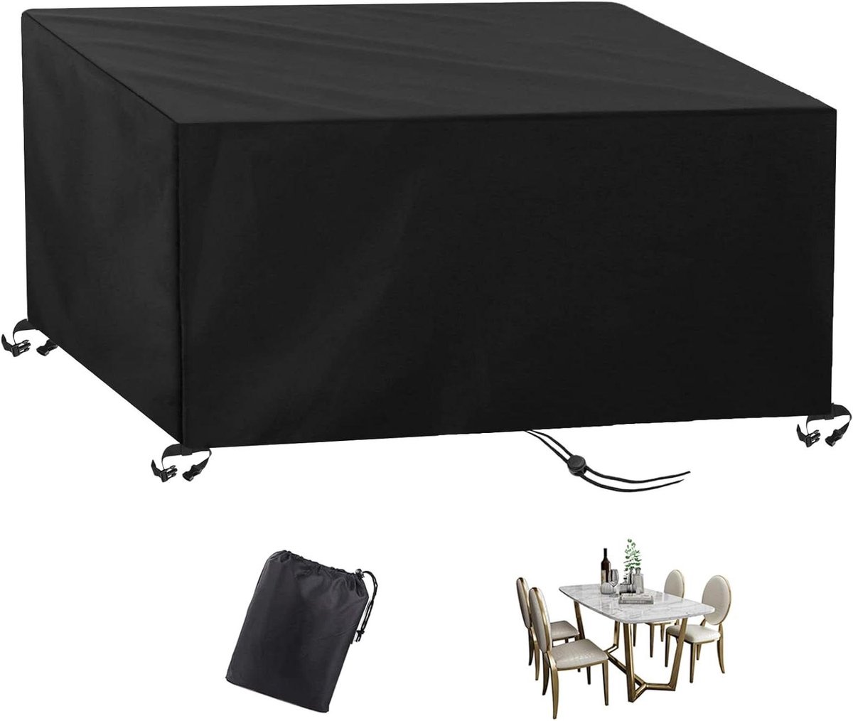 Tuinmeubelhoes - Terrashoes Meubilair - Bescherming Buitenmeubels - Waterdicht Oxford Doek - 200 x 90 x 70 cm - Zwart