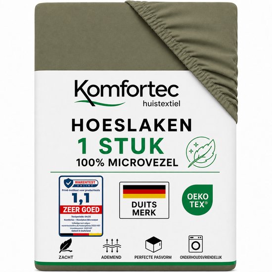 Groen hoeslaken van 100% microvezel met "Ware Best