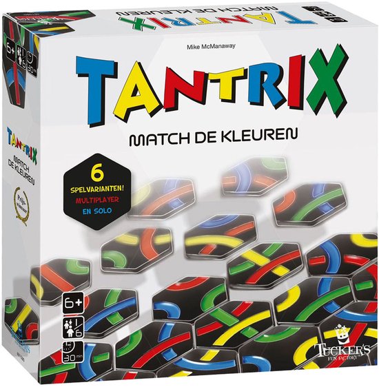 Tantrix Match de Kleuren speldoos met 6 spelvarianten, multiplayer en solo, 6+.