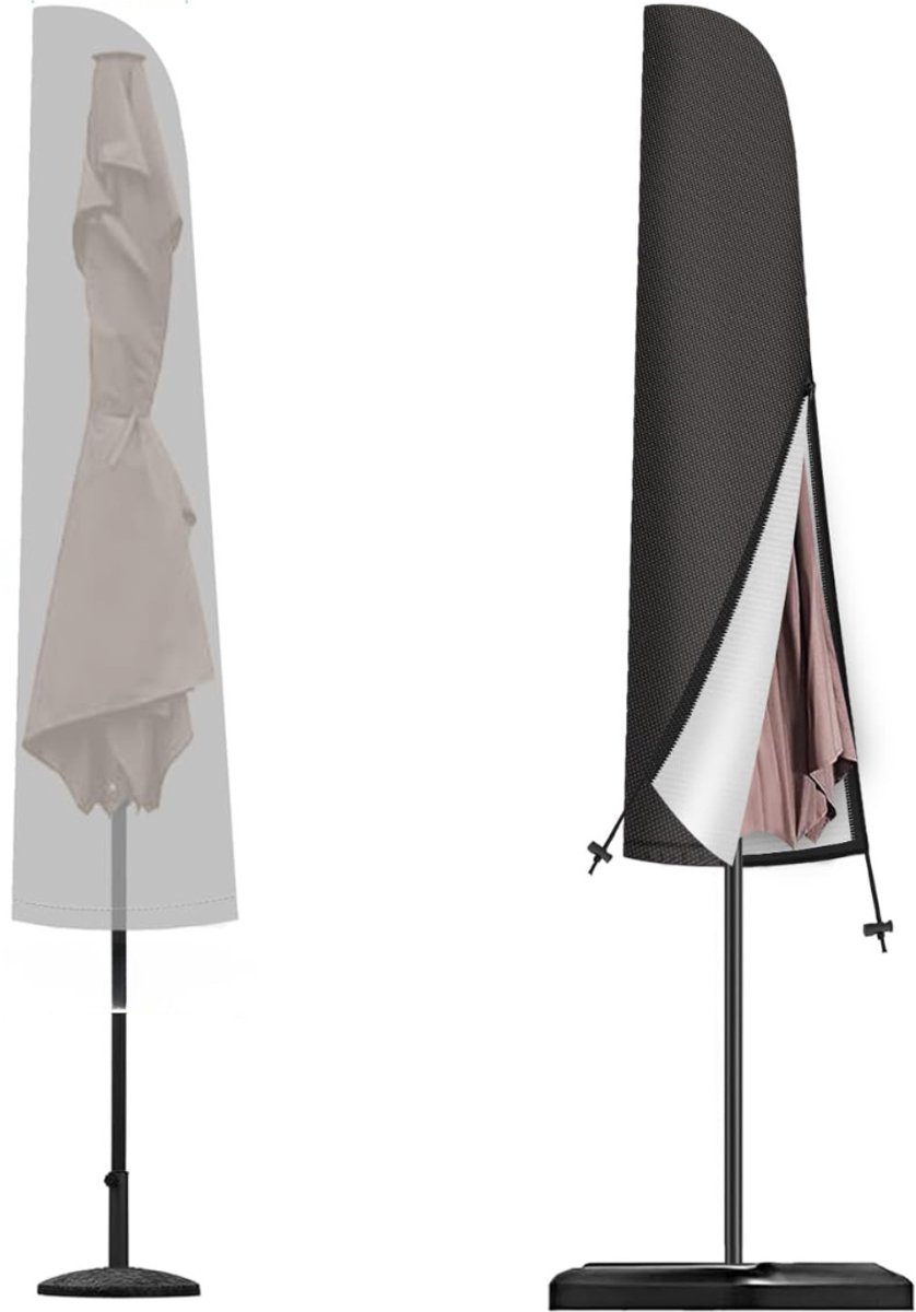 CLVP® Parasolhoes voor Zweefparasol - Parasol hoes Staande Parasol - Zwart