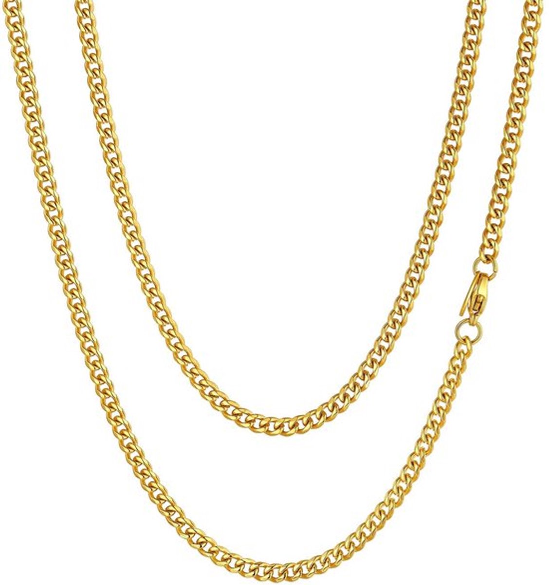 Cuban Link Ketting Unisex - 3/6/9/12 mm Breedte - 45-76 cm Lengte - Goud/Staal/Zwart met Cadeaubox