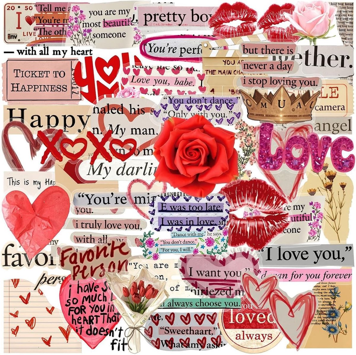 Creatieve Aesthetic Stickers Set van 100 Stuks voor Dagboeken, Laptops en Scrapbooks - Perfect voor Planners en E-Readers