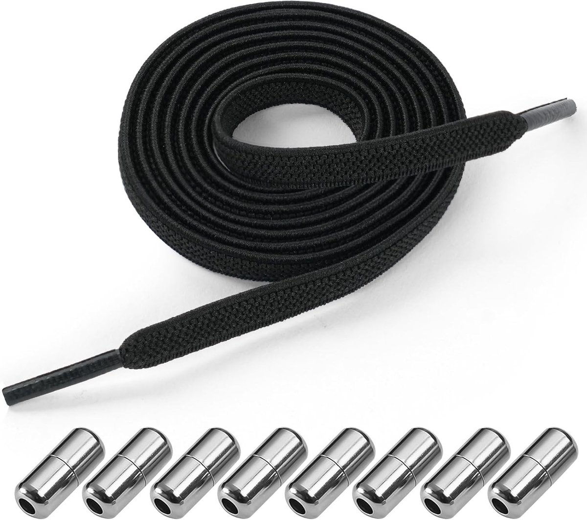 Premium elastische veters, scheurbestendig en zonder knopen, 100 cm, voor sneakers, sportschoenen en hardloopschoenen