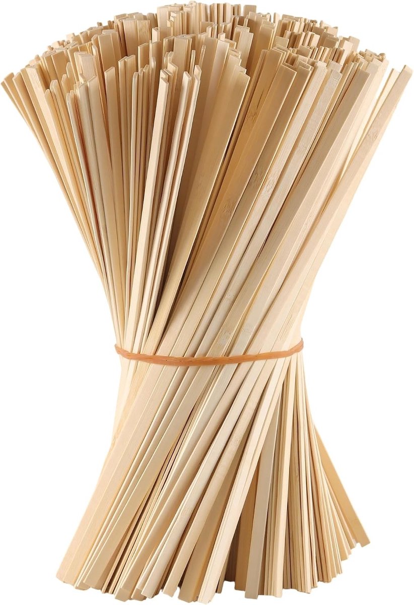 Bamboe knutselstrips, platte houten stokjes voor modelbouw en creatief knutselen, 500 stuks van 2 mm x 40 cm