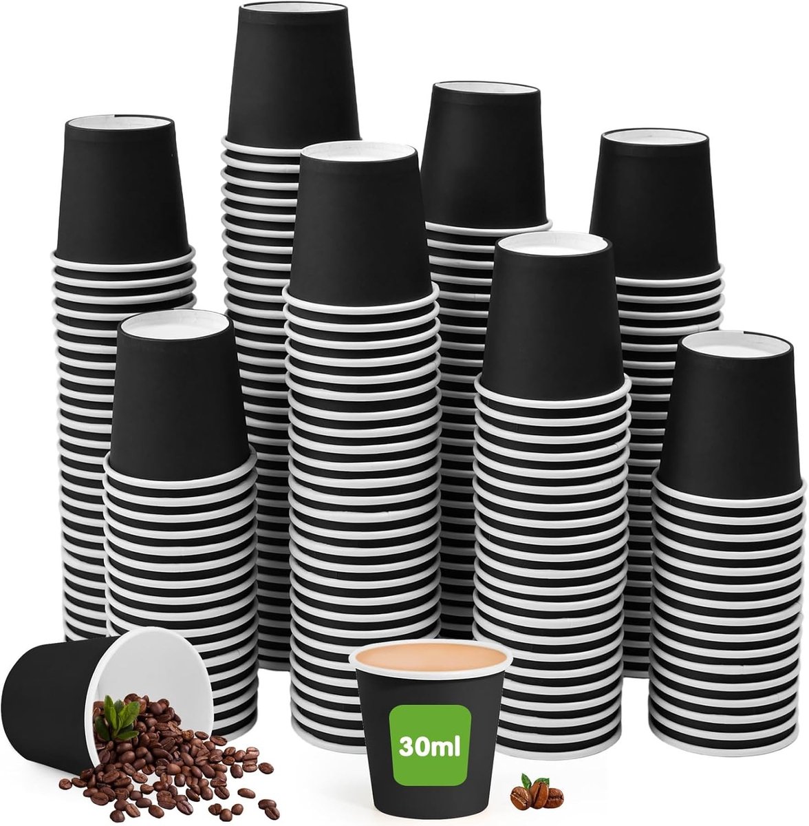 200 Stuks Kartonnen Bekers 30ml voor Espresso en Koffie to Go - Wegwerp Koffiebekers van Kraft Papier voor Thee en Verfrissende Dranken